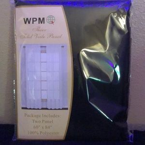 Sheer, black curtains.